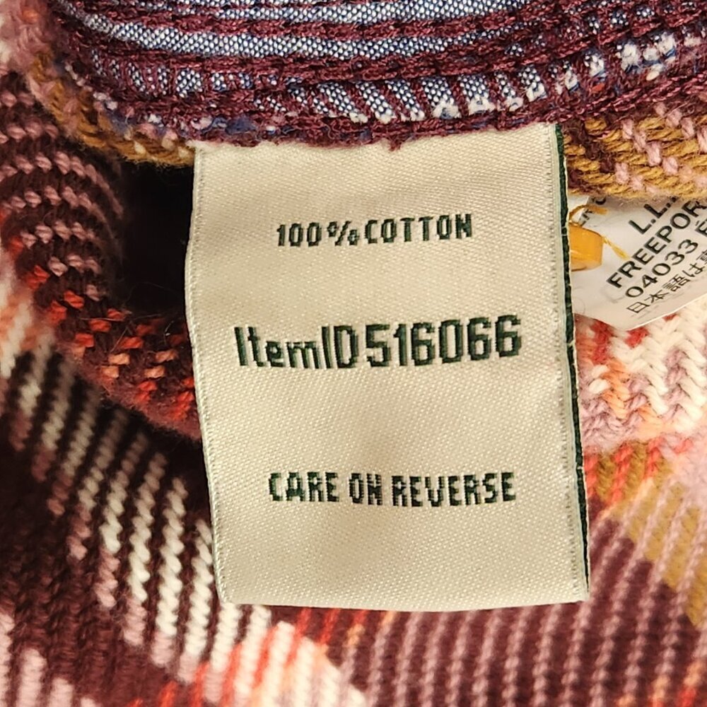 L.L. Bean Women's 912 Overshirt Plaid Shacket Women's L Purple Button Up Shirt - Picture 7 of 10